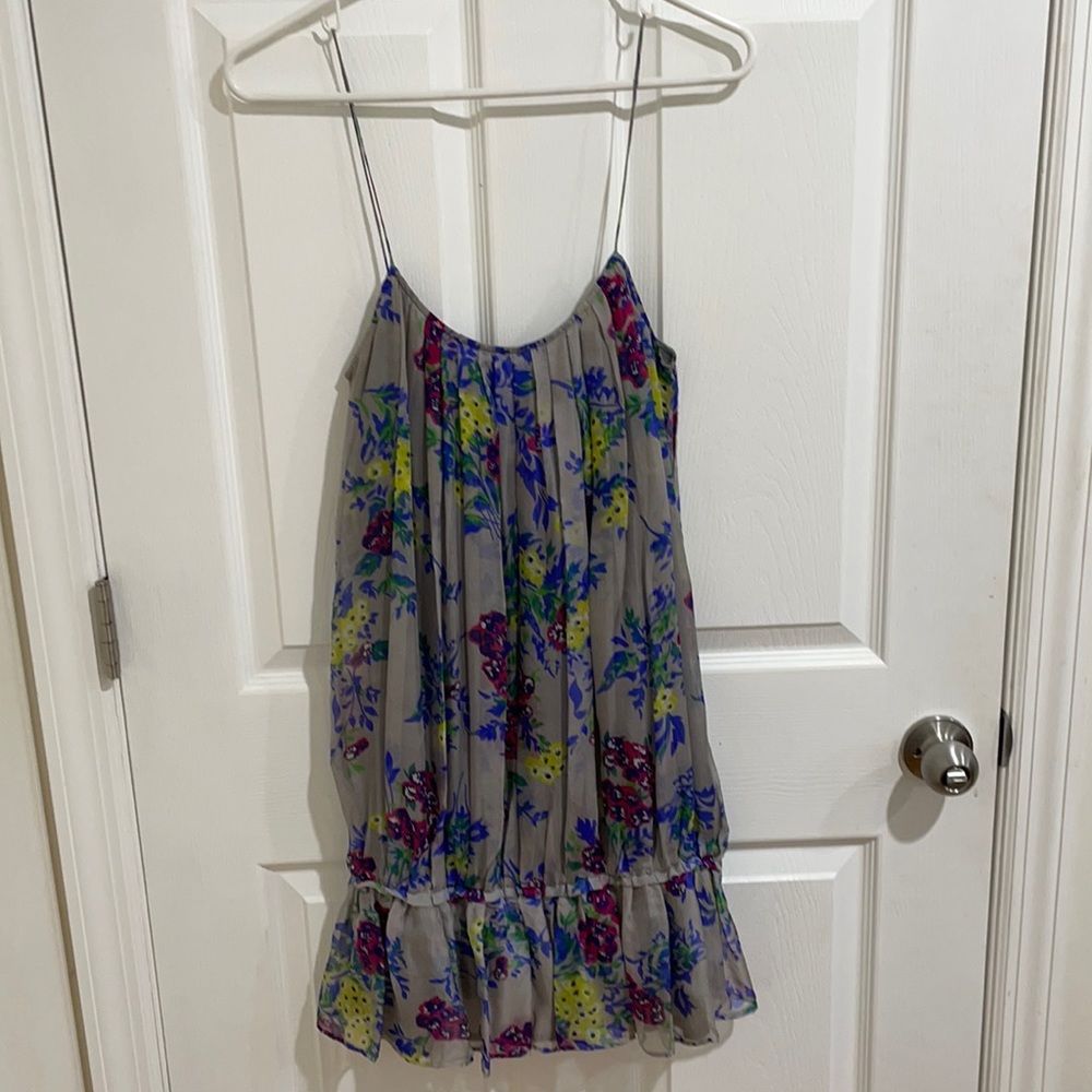 Grey Floral Dress - Zara (Size Small)